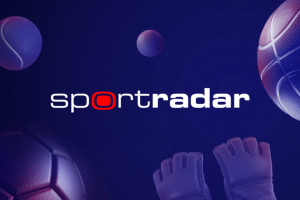 Sportradar logo with football, tennis ball and sports imagery representing betting technology, sports data and integrity services. Sportradar denies short seller claims of links to illegal betting