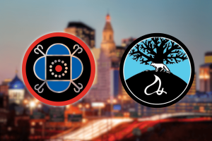 Mohegan Tribe and Mashantucket Pequot Tribal Nation logos displayed over Hartford skyline amid Connecticut prediction markets lawsuit dispute over sports betting regulation and tribal gaming rights. Connecticut tribes seek joining federal lawsuit over controversial sports prediction markets