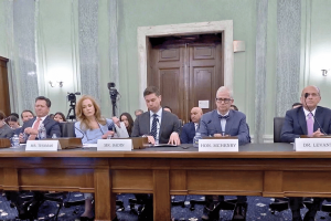 Witnesses testify during the Senate Commerce Committee hearing on sports betting integrity and prediction markets in Washington, D.C., including Patrick McHenry, Scott Sadin, and Tennessee regulator Mary Beth Thomas.
