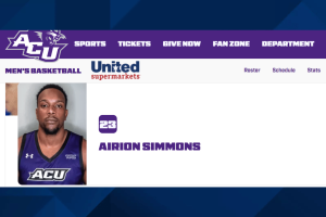 Airion Simmons on Abilene Christian men’s basketball roster page after NCAA betting manipulation investigation and permanent eligibility ban