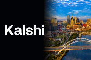 Kalshi logo alongside the Nashville skyline as tribal groups back Tennessee in legal challenge over sports prediction markets and gambling regulation