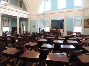 The senate floor in the North Carolina State Capitol.