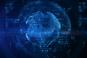 Digital globe displaying geolocation data and network connections, illustrating prediction market compliance, geofencing technology, and global regulatory scrutiny. Prediction markets face a geolocation reckoning as regulators tighten scrutiny worldwide