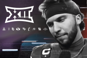 Big 12 conference logo alongside a college football player graphic used in coverage of the Texas Tech eligibility ruling, NCAA gambling controversy, and conference-wide reaction. TCUs Buddie urges patience as Texas Tech ruling on Brendan Sorsby sparks debate among Big 12