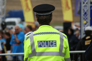 Greater Manchester Police officer at public event as authorities investigate suspected illegal gambling operation in Manchester city centre