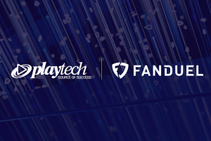Playtech and FanDuel partnership announcement graphic highlighting the launch of Playtech's iPoker network in North American regulated online poker markets.
