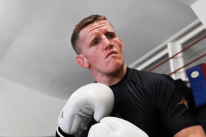 Australian MMA fighter Jamie Mullarkey during a training session following an ACMA gambling sponsorship investigation.