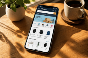 Amazon Appstore displayed on a smartphone, highlighting the platform at the center of a proposed Washington social casino gambling class action settlement.