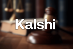 Kalshi logo over courtroom background after federal judge grants preliminary injunction in Minnesota prediction markets case