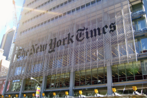 The New York Times headquarters in New York City, subject of Kalshi’s response to prediction market regulation coverage. Kalshi disputes Times prediction market regulation report