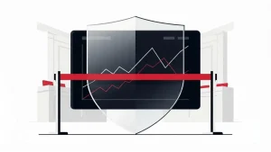 Abstract prediction market behind a red regulatory barrier, symbolizing congressional safety oversight.