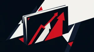 Abstract prediction-market trading signals show DKeX pursuing rivals in a dark editorial business-news scene.