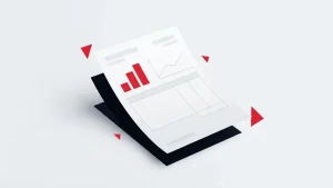 Blank betting account statement with abstract financial charts on a dark editorial background