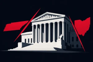 Geometric courthouse illustration symbolizing the Sixth Circuit’s ruling on Kalshi and state gambling laws